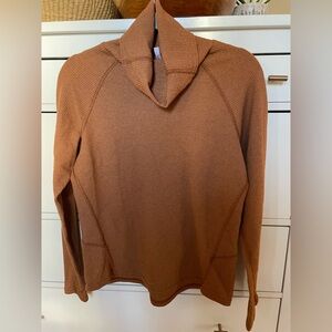 Kuhl Petra Brick Turtleneck Womens Medium Waffle Knit Cowl Neck Hiking Travel